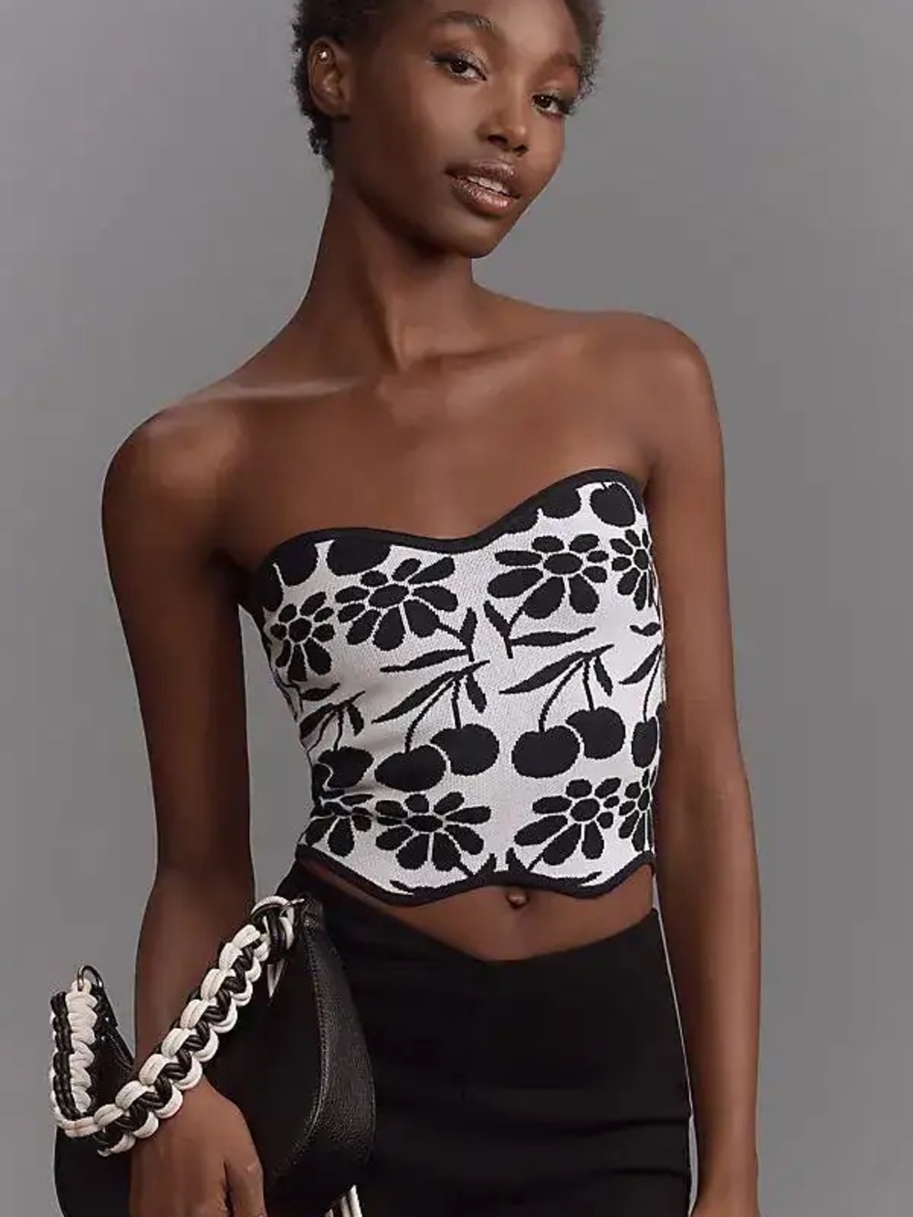 Anthropologie Maeve Agathe Marty Printed Scallop Tube Top